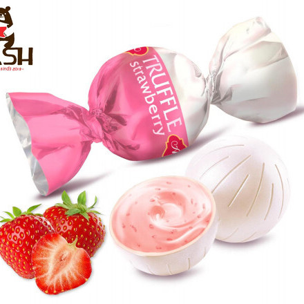 Ukrainian candies AVK "Strawberry Truffle" in white glaze, 250g