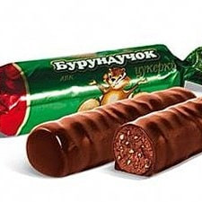 Ukrainian candies AVK “Chipmunk” with roasted peanuts in dark glaze, 250g