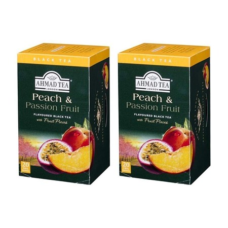 Ahmad tea with peach and passion fruit flavor, in bags 20 x 1.5g