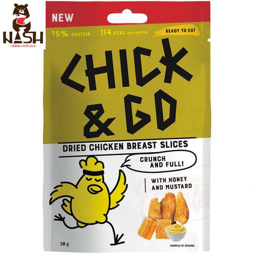 Chick & Go dried chicken fillet with mustard and honey flavor, 30g
