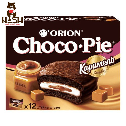 Orion Choco-pie cookies with caramel, 12 pcs.