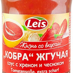 Spicy tomato sauce with garlic and horseradish Leis "Cobra", 314ml
