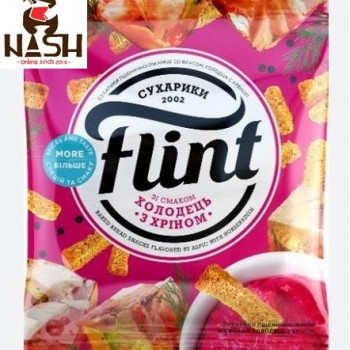 Ukrainian wheat-rye croutons Flint with Jellied meat and horseradish flavor, 70g