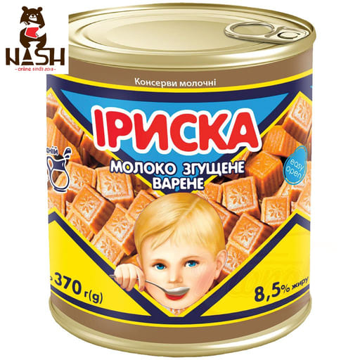 Ukrainian condensed milk with sugar Iriska, 370g