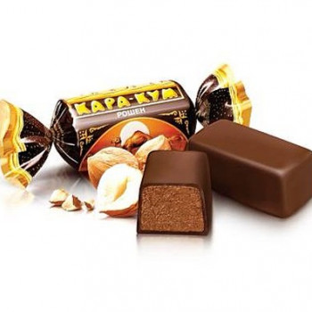 Ukrainian candies Roshen "Kara-Kum" with almonds in cocoa glaze, 250g