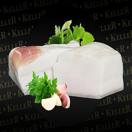 Salted lard Keller "Ukrainian white" in a vacuum package, 300-355g 