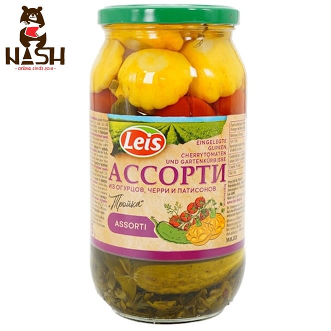 Leis "Troika" assorted cucumbers, tomatoes, and squash, 870g