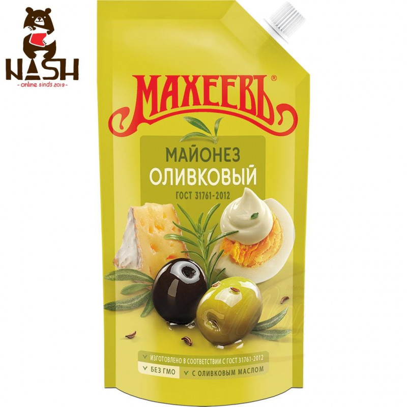 Mayonnaise Maheev "Olive", fat content 67%, made according to GOST, 200 ml