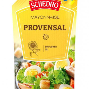 Ukrainian mayonnaise Schedro "Provencal" 67%, 327ml
