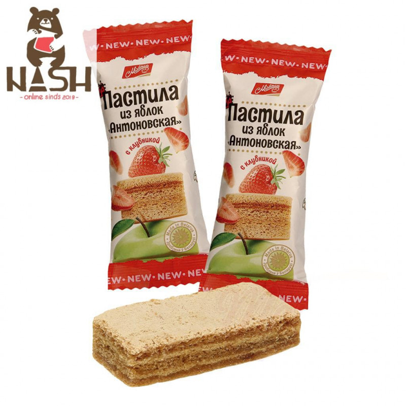 Pastila Michaela from apples "Antonovskaya" with strawberries, 30g