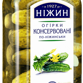 Ukrainian canned cucumbers Nizhin "Nizhinsky style", 920g