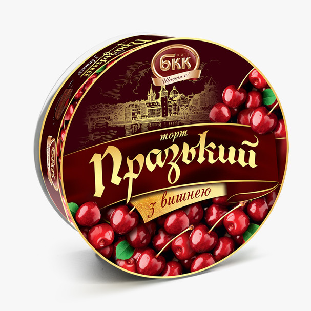 Ukrainian cake BKK "Prazhskiy" with cherry frozen, 850g