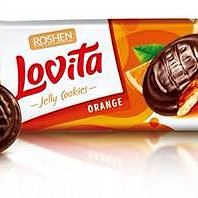 Ukrainian cookies Roshen Lovita Jelly with jelly filling with orange flavor, 135g