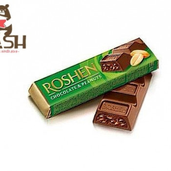 Ukrainian milk chocolate bar Roshen with peanut filling, 38g