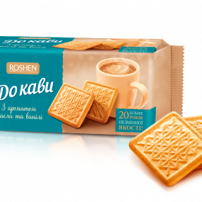 Ukrainian sugar cookies Roshen with butter and vanilla flavor "To coffee", 185g