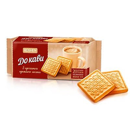 Ukrainian sugar cookies Roshen with baked milk flavor "For coffee", 185g