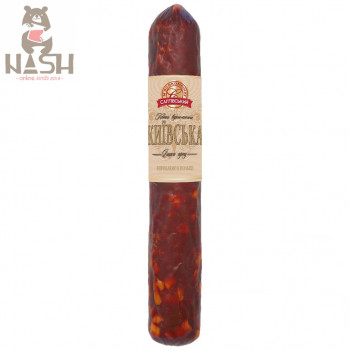 Ukrainian boiled smoked pork sausage Saltovsky meat processing plant "Kyiv", 320g