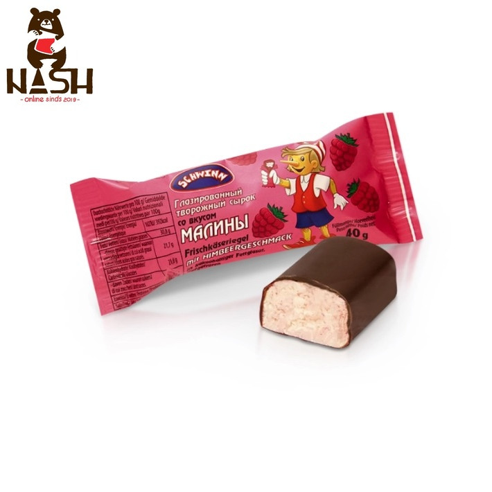 Glazed curd cheese Schwinn with raspberry flavor, frozen, 40g