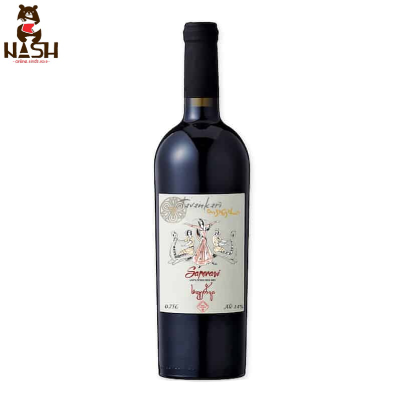 Georgian red dry wine Tavankari Saperavi
