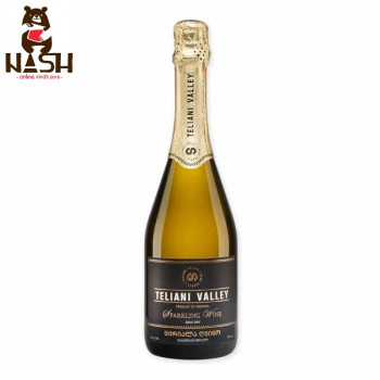 Georgian sparkling white semi-dry wine Teliani Valley
