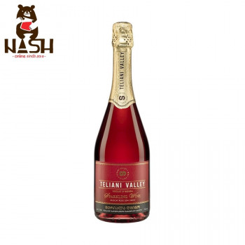 Georgian sparkling pink semi-sweet wine Teliani Valley