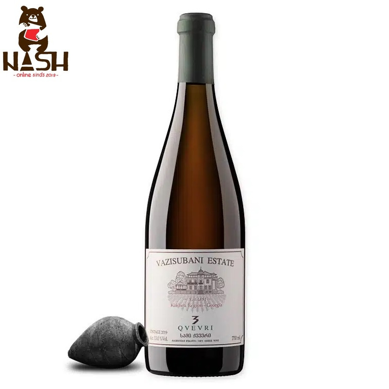Georgian orange dry qvevri wine Vazisubani Estate "3 qvevri"