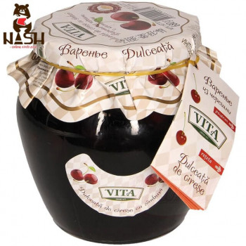 Moldovan sweet cherry jam with pits "Vita", 680g