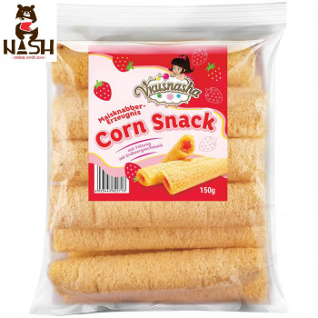 Vkusnyasha corn tubes with strawberry flavored filling, 150g