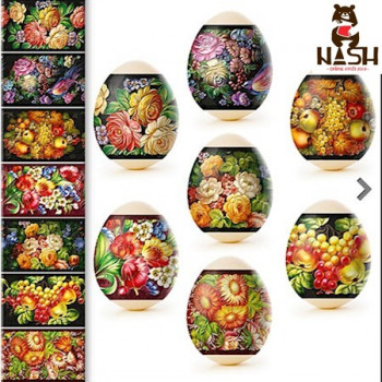 Sticker, thermal label Zhostovo for seven Easter eggs