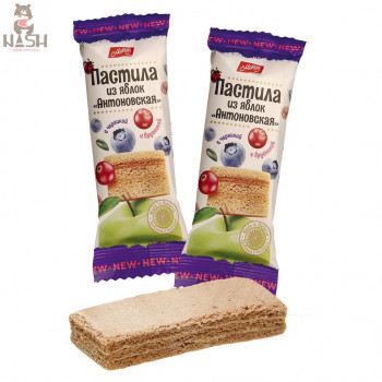 Pastila Michaela "Antonovskaya" with blueberries and lingonberries, 30g