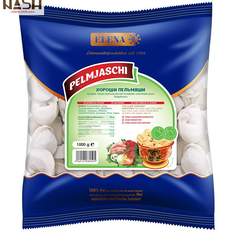 Dumplings Elena "Pelmyashi" with pork and beef, 1kg